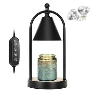 lot 1361 image: Soilsiu Candle Warmer Lamp with Timer, Electric Black Candle Warming Light for Bedroom, Dimmable Wax Melts Warmer for Home Decor Beside Lamp Gifts for Women (2 Bulbs Included)