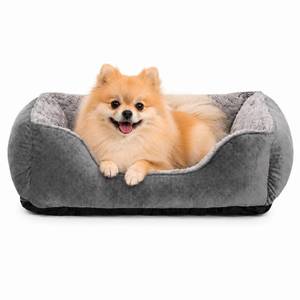 lot 1362 image: Dog Bed for Small Dogs Washable, Super Soft Durable Cat Bed, Warming Soft Calming Puppy Bed Pet Bed with Anti-Slip Bottom, Grey, 20 x 19 x 6inch