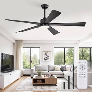 lot 1375 image: Fanbulous 60 inch Ceiling Fan with Lights and Remote, Quiet Black
