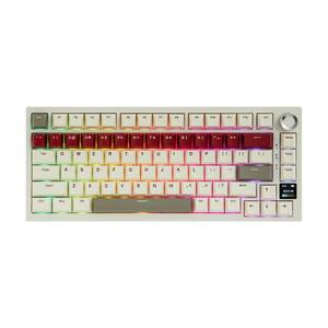 lot 1381 image: MechLands Ajazz AK820 Pro 75percent Wireless Gaming Keyboard with TFT Display Screen and Knob, Gasket Mechanical Creamy Keyboard, BT5.02.4GHzUSB-C, RGB, NKRO for WinMac (Beige, Day Dream Switch)
