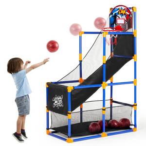 lot 1394 image: JOYIN Arcade Basketball Game Set with 4 Balls and Hoop for Kids 3 Years Old Indoor Outdoor Sport Play - Easy Set Up - Air Pump Included - Ideal for Competition
