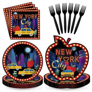 lot 1404 image: Greencian 96Pcs New York City Party Decorations, Serves 24