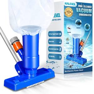 lot 2168 image: Pool Cleaner Vacuum, Pool Vacuum for Above Ground Pool with 3 Scrub Brushes, Nylon Mesh Net - Above Ground Pool Vacuum for Swimming Pool, Spa, Fountain, Pond, Hot Tub, Navy Blue