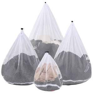 lot 2169 image: OKAKA 4Pcs Mesh Laundry Bags Washing Machine Mesh Wash Bags for Clothes,Underwear,Lingerie, Bed Linen with Drawstring Closure Sturdy(4 Size)
