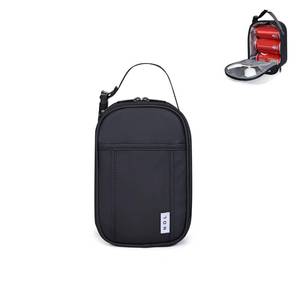 lot 2172 image: NOL Small Insulated Snack Bag Mini Freezable Cooler Pouch 3L fit 3 Cans  Wide-Mouth 6hours Cool and Warm Lightweight Leakproof Nylon Box for Work Travel Black