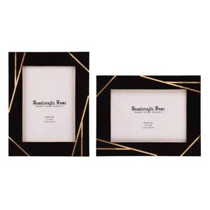 lot 2177 image: Handicrafts Home Decorative Resin Inlay Black Picture Frame Set of 2, 5x7