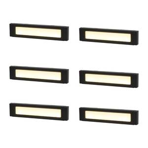 lot 2184 image: MULANDI 6 Pack 6.5in LED Outdoor Step Lights, 1.2W Die-Cast Aluminum Low Voltage Landscape Lighting with Patent Connector, 3000K Warm White Paver Lights, Waterproof Retaining Wall Lights, ETL, UL