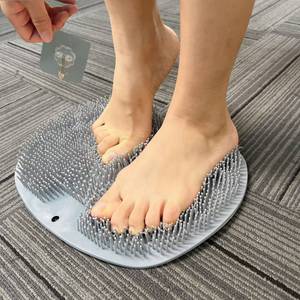 lot 2190 image: Shower Foot Scrubber Mat Back Washer Exfoliating Bath Wash Pad Wall Mounted Slip Suction Cups for Use in Cleaner Men and Women
