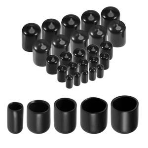 lot 2198 image: uxcell 25pcs Round Rubber End Caps 14in 38in 12in 58in 34in Black Vinyl Cover Screw Thread Protectors Assortment Kit