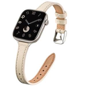 lot 2200 image: STIROLL Slim Leather Band Compatible with Apple Watch Bands for Women, Thin