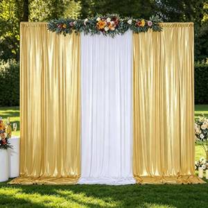 lot 2205 image: 10x10FT Gold Sequin Backdrop Curtains Wrinkle Free Drapes for Wedding Party