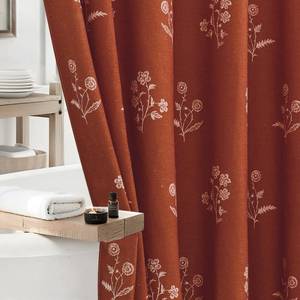 lot 2212 image: ORTIGIA Linen Shower Curtain Terracotta Farmhouse Vintage Floral Shower Curtains Burnt Orange Boho Rustic Curtains Block Print Cottagecore Decor for Bathroom 72 W x 72 L