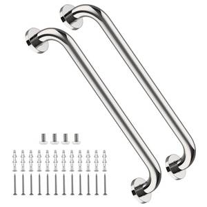 lot 2216 image: ZUEXT 16 Inch Chrome Bathroom Grab Bar Handle 2 Pack Shower Safety Handrail