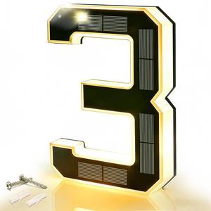 lot 2233 image: DIBMS 9in Solar Lighted House Numbers for Outside Illuminated Address Sign