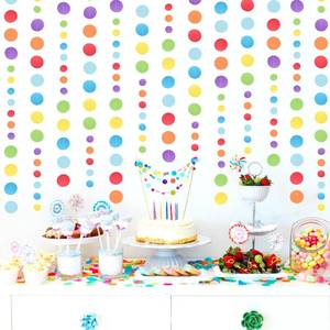 lot 2246 image: 5 Pcs Colored Garland Glitter Colorful Circle Dots Garland, PLULON 65 Ft Hanging Paper Polka Dot Streamer Backdrop Banner for Party Decor Birthday Baby Shower Classroom Stitch Party Supplies