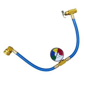 lot 2274 image: R134A Car AC Refrigerant Charge Hose Kit, AC Recharge Hose with Pressure Gauge, 12in Can Tap Dispensing Valve and Quick Coupler, Low Pressure Measuring for CarHome Air Conditioning Refrigerant(19 Inch)