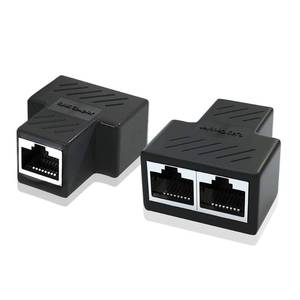 lot 2277 image: Ethernet Splitter Adapter, 1 to 2 Port, Supports Cat5, Cat5e, Cat6, Cat7 Cables - 2 Pack