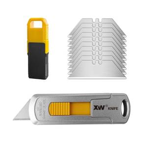lot 2279 image: XW Mini Safety Utility Knife Compact Auto Retractable Box Cutter with Safety Lock, Extra 10 PCS Utility Blades Included