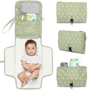 lot 2282 image: KeaBabies Portable Diaper Changing Pad, Wipeable Baby Changing Mat (Acacia)