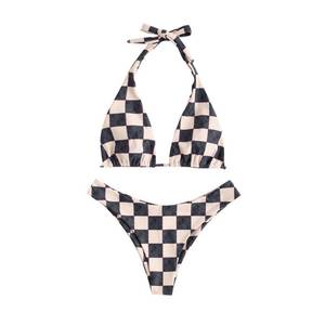 lot 2287 image: ZAFUL Womens Halter Bikini Sets Triangle 2 Piece Swimsuit High Cut Swimwear L