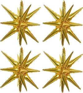 lot 2294 image: TONIFUL 4 Pcs Explosion Star Balloons Gold Foil Balloon Party Decorations
