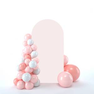 lot 2298 image: bricia Wedding Arch Backdrop Stand Cover, 6FT Double Sided Stretchy Arch Cover Fitted Wedding Birthday Party Banquet Decoration (Blush Pink 72ftftLx31.2ftftW)