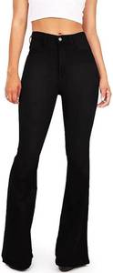 lot 2304 image: KDF Womenfts Black Bell Bottom Jeans for Women High Waisted Flare Bootcut Stretch Plus Size Slimming Bell Bottom Pants for Women, 18, Black