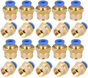 lot 2315 image: PC4-02 Push to Connect Fittings, 4mm Tube OD x 14in G Thread, Straight Pneumatic Quick Fitting Air Line Connector 20Pcs
