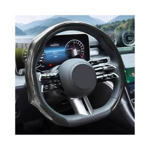 lot 2317 image: Zpana Carbon Fiber Car Steering Wheel Cover, Non-Slip Comfortable, Black
