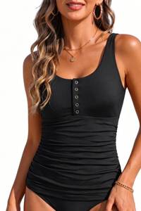 lot 2347 image: Womenfts Tankini Top Only-Tummy Control Modest Bathing Suit Top No Bottom XL