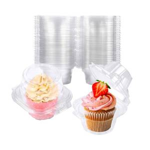 lot 2357 image: NPLUX 25 Pack Individual Cupcake Containers Plastic Cupcake Boxes Stackable