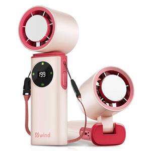 lot 2359 image: SSWind 6000mAh Portable Handheld Fan with Ice Cooling, 199 Levels Stepless Speed, 20H Long Battery Life, 20000RPM Turbo Fan Rechargeable Personal Mini Fan for Travel, Outdoor, Makeup (Pink)