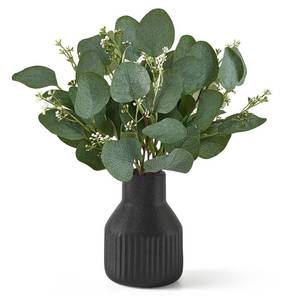 lot 3248 image: Dahey Fake Eucalyptus Plants in Small Ceramic Vase for Bathroom Table Decor