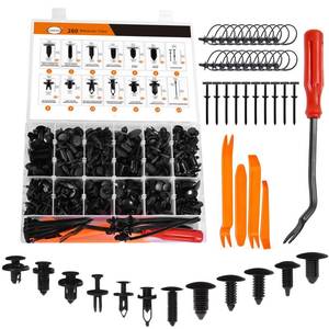 lot 3250 image: 260PCS Car Bumper Retainer Clips Kit - Auto Plastic Rivets and Push Fasteners Set, Most Popular Sizes for Door Trim, Panel, Fender - Compatible with GM, Ford, Toyota, Honda, Chrysler