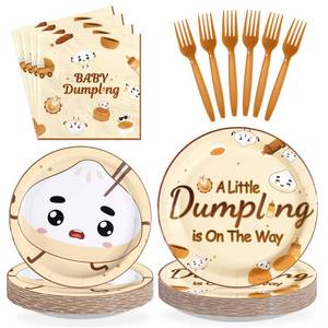 lot 3260 image: Greencian 96Pcs A Little Dumpling is On The Way Party Decorations Serves 24