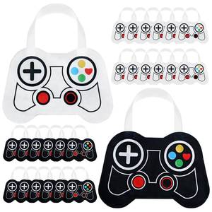 lot 3263 image: Silkfly 24 Pcs Video Game Party Favor Bags Non Woven Reusable Gaming Goodie Treat Gift Bags with Handles Gaming Party Favors Birthday Supplies Decorations (Black,White)
