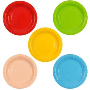 lot 4412 image: HiEnjoin 50PCS Rainbow Party Plates, Disposable Colorful Dessert Paper Plates Multicolor Birthday Party Supplies Dinnerware for Wedding Baby Shower Graduation Decoratio