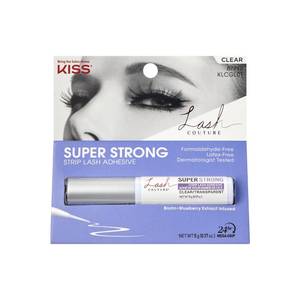 lot 4440 image: Kiss Lash Couture Super Strong Strip Lash Adhesive, Clear, 0.17 Oz (5 g), 24 Hour Mega Grip Eyelash Glue for Clusters, Extensions and Strip Lashes, with Brush Applicator, Biotin-Infused, Latex-Free