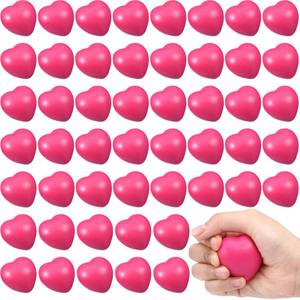 lot 4444 image: Sumind 50 Pcs Heart Shaped Stress Relief Balls 1.6inx 1.6in Squeeze Toys Slow Rising for Carnival Reward, Wedding Party Present Fillers,, Relieve Stress Toys (Rose Red Style)