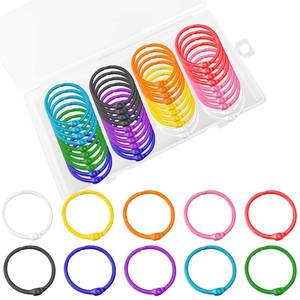 lot 4447 image: Book Ring, 1 15in Loose Leaf Binder Rings for Key Chains, Open Card Rings, Clip Rings for Book Rings, Keyrings School, Home or Office (50Pack)