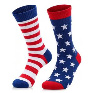 lot 4449 image: Moketiere American Flag Socks for Men Women - 4th of July Socks Patriotic USA Socks Size 10-13 Red White Blue Freedom Day Gifts