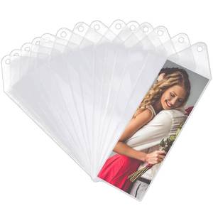 lot 4457 image: Blulu 60 Pieces 2x6 Inches Clear Bookmark Sleeves Plastic Bookmark Holder Blank Photo Booth Frames Vinyl Cover for Wedding Photo Strips Graduation Gift Office Party Favors