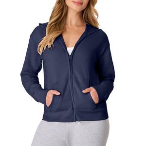 lot 4459 image: Hanes Womenfts EcoSmart Full-Zip Hoodie Sweatshirt, Navy, Small