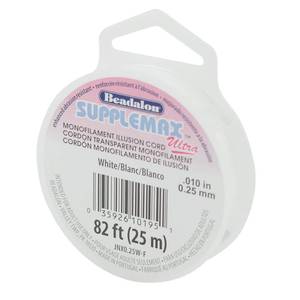lot 4478 image: Beadalon SuppleMax Beading Thread - White, .25mm  .010in - 25m  82ft