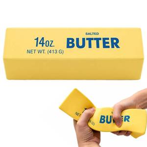 lot 4482 image: Giant Butter Squishy, Slow Rebound Cute Jumbo Big Butter Squeeze Stress Balls, Sensory Stress Relief Squishies Soft and Stretchy Fidget Toys for Anxiety Relief Party Favors (Yellow - Large)