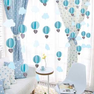 lot 4483 image: TOTIEJFJ 3D Hot Air Balloon Curtain Hanging Paper Garland (3pack X 9.2ft), Cloud Dots Love Paper Flower Party Streamers for Kids Door Decoration, Wedding Birthday Party Supplies (Blue)