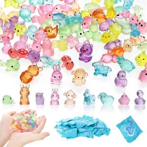 lot 4502 image: TINSKY 300 Pcs Mystery Mini Resin Animals Bulk Blind Bags, Mini Glow in The Dark Resin Animals Figures, Mystery Prizes for Classroom, Miniature Animals for Fairy Garden, Dollhouse, DIY Craft Decor