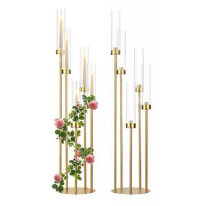 lot 5603 image: 2PCS Floor Candle Holders for Wedding,Tall Acrylic Candelabra Centerpiece