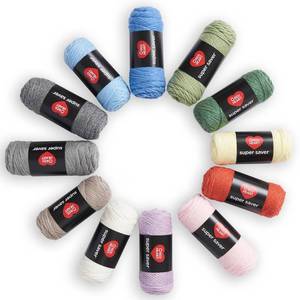 lot 6011 image: Red Heart Super Saver Yarn Super Craft Kit Pastels, with 12 Pack of 50g1.7 oz. 4 Medium Worsted Yarn for Knitting and Crocheting, 12 Colors, Perfect for Chunky Sweaters, Blankets, Amigurumi