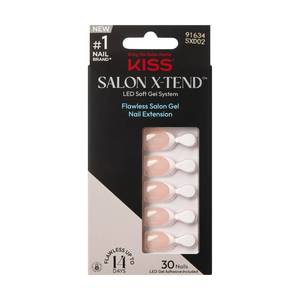 lot 6013 image: Kiss Salon X-tend, Press-On Nails, Nail glue included, ftNonsenseft, Light White, Short Size, Almond Shape, Includes 30 Nails, 5Ml Led Soft Gel Adhesive, 1 Manicure Stick, 1 New Mini File, New Prep Pad